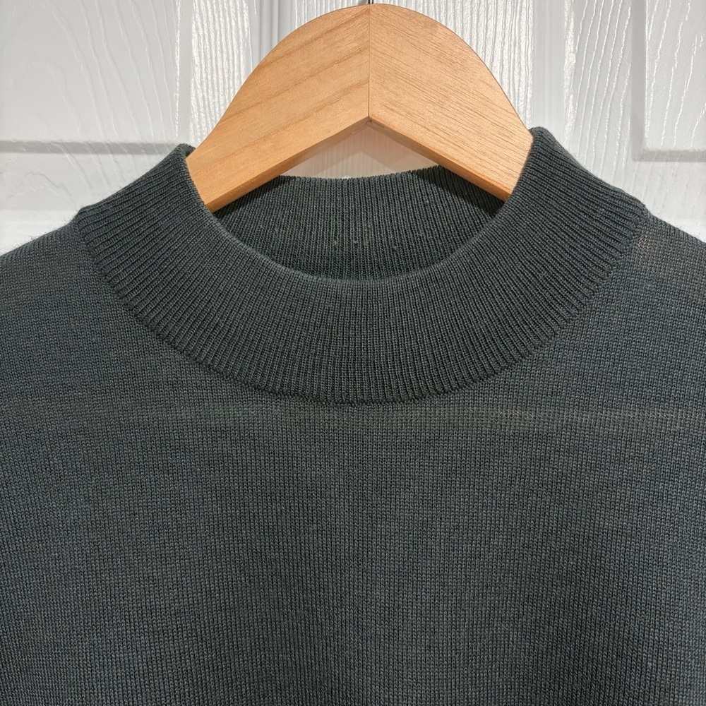 Lucia Long Sleeve Wool Blend Classic Black Mock Neck Knit Sweater - Picture 5 of 10